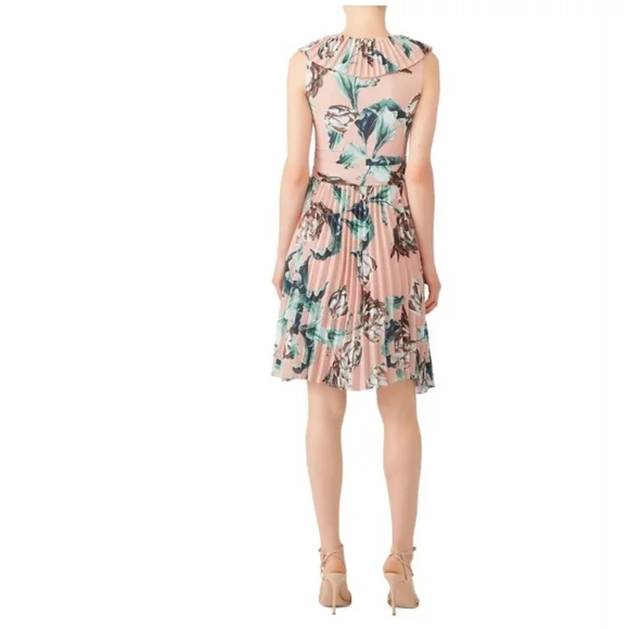NWT PatBO Peach Floral Midi Ruffle Dress (0) - Picture 8 of 9